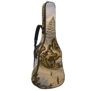 Borsa per chitarra impermeabile con cerniera morbida zaino per chitarra, basso acustico e classico folk chitarra elettrica Ancient_Animals_Dinosaurs_Painting_Art_Raptor_536599_3072X2304
