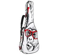 Borsa per chitarra impermeabile con cerniera morbida zaino per chitarra, basso acustico e classico folk chitarra elettrica borsa divertente scimmia Gorila occhiali Patern