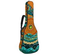 Borsa per chitarra impermeabile con cerniera morbida zaino per chitarra, basso acustico e classico folk chitarra elettrica borsa retrò etnica Mandala delfini