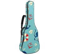 Borsa per chitarra impermeabile con cerniera morbida zaino per chitarra, basso acustico e classico folk chitarra elettrica polipo, balene bussola di salvataggio cintura