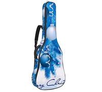 Borsa per chitarra impermeabile con cerniera morbida zaino per chitarra, basso acustico e classico folk chitarra elettrica bella palla di Natale blu