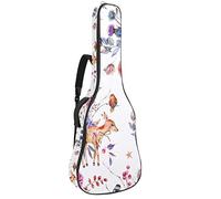 Borsa per chitarra impermeabile con cerniera morbida zaino per chitarra, basso acustico e classico folk chitarra elettrica dipinta a mano Sika Deer Rose Flower