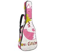 Borsa per chitarra impermeabile con cerniera morbida zaino per chitarra, basso acustico e classico folk chitarra elettrica carino Fox I Love Christmas