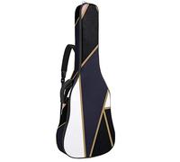 Borsa per chitarra impermeabile con cerniera morbida zaino per chitarra, basso acustico e classico folk chitarra elettrica rosa bianco nero geometrico poligono mosaico
