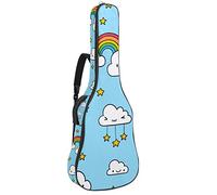 Borsa per chitarra impermeabile con cerniera morbida zaino per chitarra, basso acustico e classico folk chitarra elettrica borsa carina fumetto nuvole arcobaleno modello