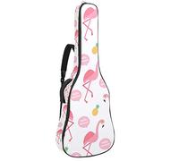 Borsa per chitarra impermeabile con cerniera morbida zaino per chitarra, basso acustico e classico folk chitarra elettrica Hello Summer Pink Flamingo Pinepple