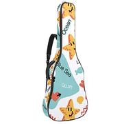 Borsa per chitarra impermeabile con cerniera morbida zaino per chitarra, basso acustico e classico folk chitarra elettrica divertente scarabocchio granchio stelle marine corallo blu mare