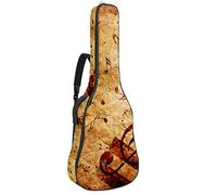 Borsa per chitarra impermeabile con cerniera morbida zaino per chitarra, basso acustico e classico folk chitarra elettrica borsa vintage personale musica nota marrone