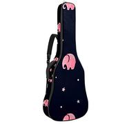 Borsa per chitarra impermeabile con cerniera morbida zaino per chitarra, basso acustico e classico folk chitarra elettrica rosa grigio elefanti bella blu navy