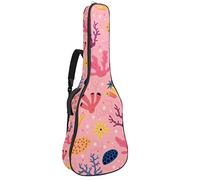 Borsa per chitarra impermeabile con cerniera morbida zaino per chitarra, basso acustico e classico folk chitarra elettrica rosa Sea Life Coral Starfish Pattern Cartoon