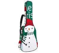Borsa per chitarra impermeabile con cerniera morbida zaino per chitarra, basso acustico e classico folk chitarra elettrica sacchetto regalo di Natale pupazzo di neve candele verde rosso