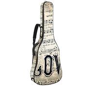 Borsa per chitarra impermeabile con cerniera morbida zaino per chitarra, basso acustico e classico folk chitarra elettrica borsa vintage amore spartito uccello fiore
