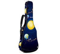 Borsa per chitarra impermeabile con cerniera morbida zaino per chitarra, basso acustico e classico folk chitarra elettrica borsa sistema solare spazio Galaxy pianeti