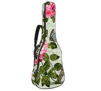 Borsa per chitarra impermeabile con cerniera morbida zaino per chitarra, basso acustico e classico folk chitarra elettrica vintage Parigi Eiffel Tower Flower
