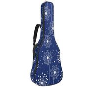 Borsa per chitarra impermeabile con cerniera morbida zaino per chitarra, basso acustico e classico folk chitarra elettrica folk bianco dente di leone sfondo blu fare un desiderio