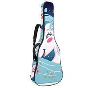Borsa per chitarra impermeabile con cerniera morbida zaino per chitarra, basso acustico e classico folk chitarra elettrica Happy Unicorn