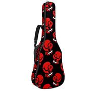 Borsa per chitarra impermeabile con cerniera morbida zaino per chitarra, basso acustico e classico folk chitarra elettrica folk rosso guanti da boxe modello nero