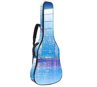 Borsa per chitarra impermeabile con cerniera morbida zaino per chitarra, basso acustico e classico folk chitarra elettrica grattacieli città