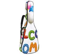 Borsa per chitarra impermeabile con cerniera morbida zaino per chitarra, basso acustico e classico folk chitarra elettrica borsa benvenuta a casa colorata palloncino