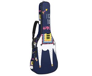 Borsa per chitarra impermeabile con cerniera morbida zaino per chitarra, basso acustico e classico folk chitarra elettrica cartoni animati scelgo di essere un unicorno cuore stella freccia nuvola