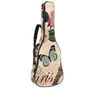 Borsa per chitarra impermeabile con cerniera morbida zaino per chitarra, chitarra acustica e classica folk chitarra elettrica Parigi Eiffel Tower
