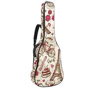 Borsa per chitarra impermeabile con cerniera morbida zaino per chitarra, chitarra acustica e classica folk chitarra elettrica Parigi Eiffel modello Torre Vintage