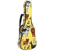 Borsa per chitarra impermeabile con cerniera morbida zaino per chitarra, chitarra acustica e classica folk chitarra elettrica carino husky Puppy Chihuahua Shar Pei Dog