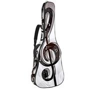 Borsa per chitarra impermeabile con cerniera morbida zaino per chitarra, chitarra acustica e classica folk chitarra elettrica tradizionale notazione musicale grigio