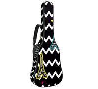 Borsa per chitarra impermeabile con cerniera morbida zaino per chitarra, chitarra acustica e classica folk chitarra elettrica Parigi Eiffel Tower Chevrons