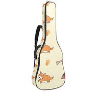 Borsa per chitarra impermeabile con cerniera morbida zaino per chitarra, chitarra acustica e classica folk chitarra elettrica carino gallese Corgi cani zampa osso modello