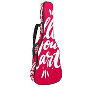 Borsa per chitarra impermeabile con cerniera morbida zaino per chitarra, chitarra acustica e classica folk chitarra elettrica segui il tuo cuore rosso bianco