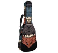 Borsa per chitarra impermeabile con cerniera morbida zaino per chitarra, chitarra acustica e classica folk chitarra elettrica carlino cane con cuffie occhiali cowboy