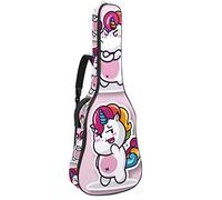 Borsa per chitarra impermeabile con cerniera morbida zaino per chitarra, chitarra acustica e classica folk chitarra elettrica carina adorabile rosa unicorno bambino
