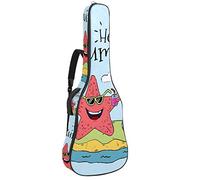 Borsa per chitarra impermeabile con cerniera morbida zaino per chitarra, chitarra acustica e classica folk chitarra elettrica Happy Starfish Summer Island Vacation
