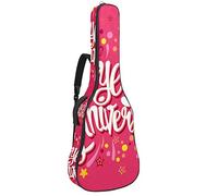 Borsa per chitarra impermeabile con cerniera morbida zaino per chitarra, chitarra acustica e classica folk chitarra elettrica Happy Birthday In French Joyeux Anniversaire rosa