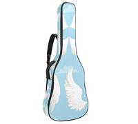 Borsa per chitarra impermeabile con cerniera morbida zaino per chitarra, chitarra acustica e classica folk chitarra elettrica ali ali angeli blu cielo nuvola