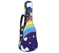 Borsa per chitarra impermeabile con cerniera morbida zaino per chitarra, chitarra acustica e classica folk chitarra elettrica per bambini che prendono un treno sopra l'arcobaleno
