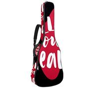 Borsa per chitarra impermeabile con cerniera morbida zaino per chitarra, chitarra acustica e classica folk chitarra elettrica segui il tuo cuore rosso amore