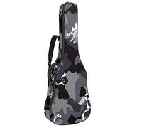 Borsa per chitarra impermeabile con cerniera morbida zaino per chitarra, chitarra acustica e classica folk chitarra elettrica dinosauro osso mimetico militare