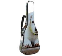 Borsa per chitarra impermeabile con cerniera morbida zaino per chitarra, chitarra acustica e classica folk chitarra elettrica cucciolo cane bianco adorabile canino