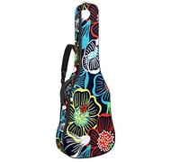 Borsa per chitarra impermeabile con cerniera morbida zaino per chitarra, chitarra acustica e classica folk chitarra elettrica audace colorato grande motivo floreale