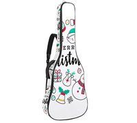 Borsa per chitarra impermeabile con cerniera morbida zaino per chitarra, chitarra acustica e classica folk chitarra elettrica carino disegnato a mano Merry Christmas-01
