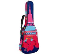 Borsa per chitarra impermeabile con cerniera morbida zaino per chitarra, chitarra acustica e classica folk chitarra elettrica Songkran Thai Festival Elephant Pistole ad acqua