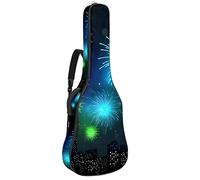 Borsa per chitarra impermeabile con cerniera morbida zaino per chitarra, chitarra acustica e classica folk chitarra elettrica fuochi d'artificio Sparklers sulla scena notturna della città