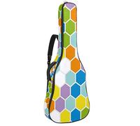 Borsa per chitarra impermeabile con cerniera morbida zaino per chitarra, chitarra acustica e classica folk chitarra elettrica giallo, blu, bianco, arancione, geometrica esagonale