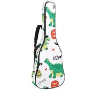 Borsa per chitarra impermeabile con cerniera morbida zaino per chitarra, chitarra acustica e classica folk chitarra elettrica colorato-scarabocchio-dinosauri-parole-modello
