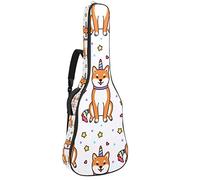 Borsa per chitarra impermeabile con cerniera morbida zaino per chitarra, chitarra acustica e classica folk chitarra elettrica Shiba Inu Unicorn Stars Pattern