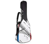 Borsa per chitarra impermeabile con cerniera morbida zaino per chitarra, chitarra acustica e classica folk chitarra elettrica Parigi Eiffel Tower