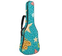 Borsa per chitarra impermeabile con cerniera morbida zaino per chitarra, chitarra acustica e classica folk borsa per chitarra elettrica Sea World Starfish Sea Horse Paint