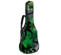 Borsa per chitarra impermeabile con cerniera morbida zaino per chitarra, chitarra acustica e classica folk chitarra elettrica dinosauro camo verde